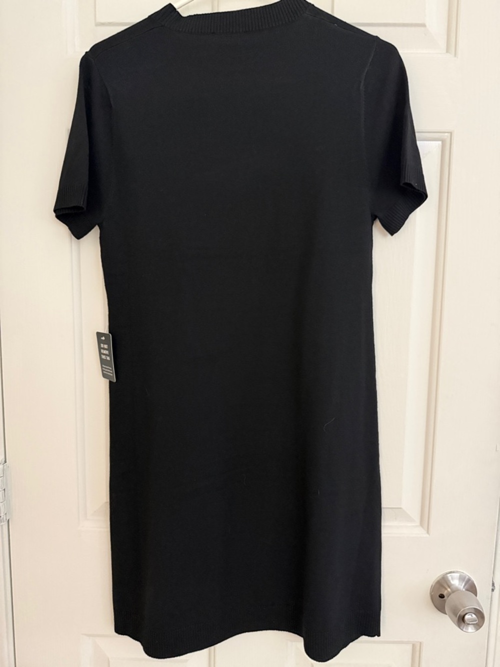 Express Black Short Sleeve Crewneck Knit Dress - Picture 3 of 3